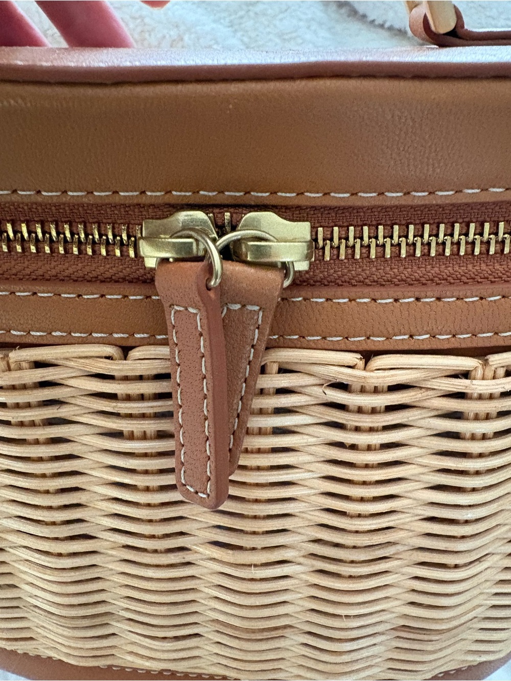 J. McLaughlin Lyla wicker camel bag - Picture 6 of 8